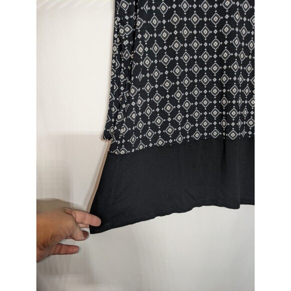 J. Jill Top Tunic Shirt Wearever Collection Sz L Black White Oversized Office - Picture 2 of 9